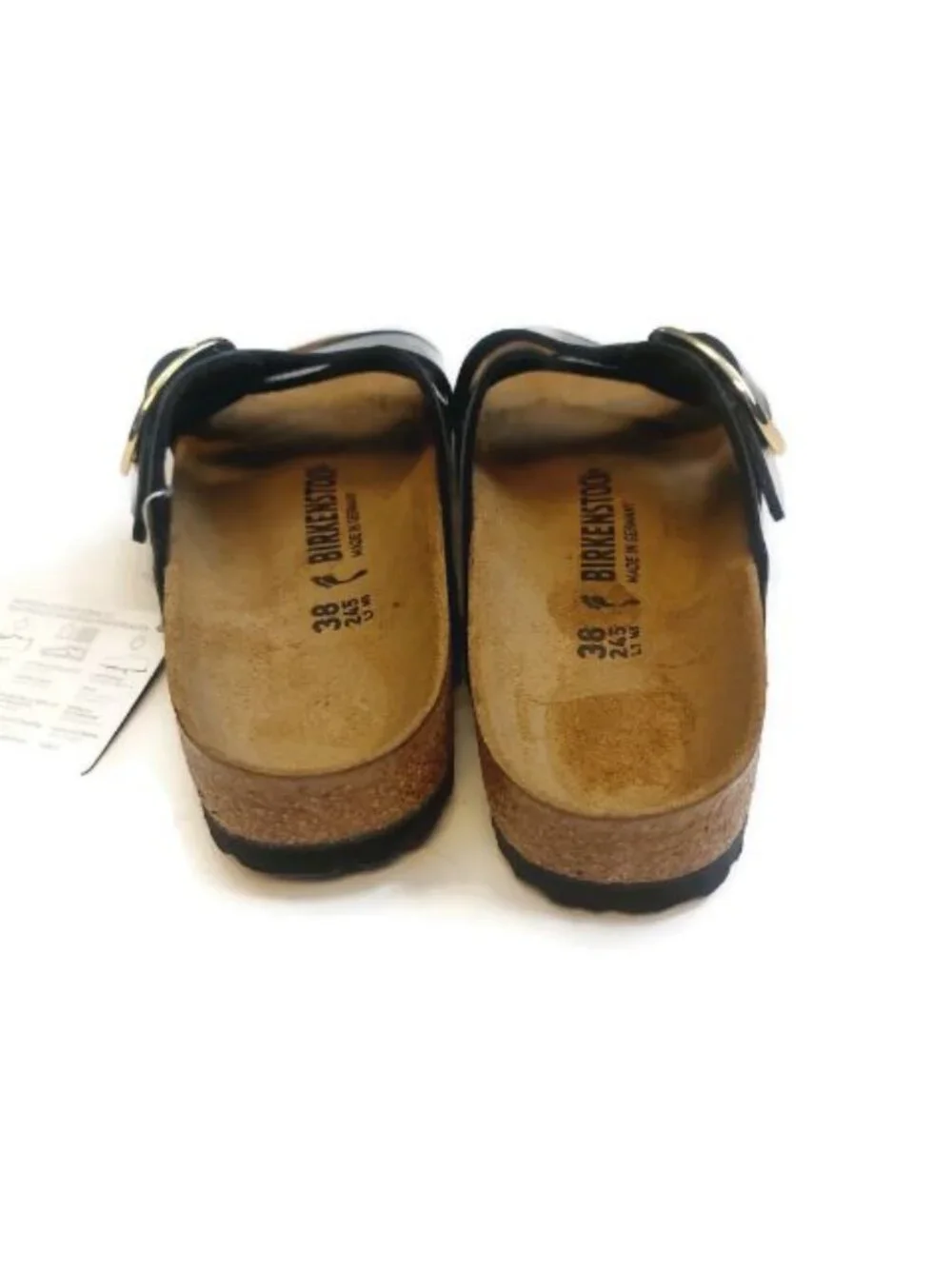 Birkenstock Siena Big Buckle Sandals Womens Size 7 Black Patent EU 38 Narrow - Picture 8 of 10